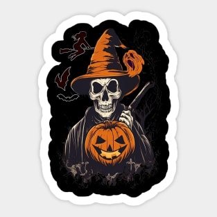 Monster Mash, Vintage Ghost Halloween, Monster, Retro Fall, Skeleton, Funny Skull, Happy Halloween Day Happy Halloween Party Gift Sticker